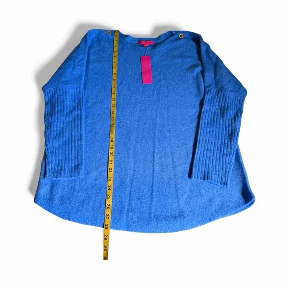 NWT Lilly Pulitzer Arna Sweater Heathered Abaco Blue– Beautiful Size Large - Picture 10 of 14